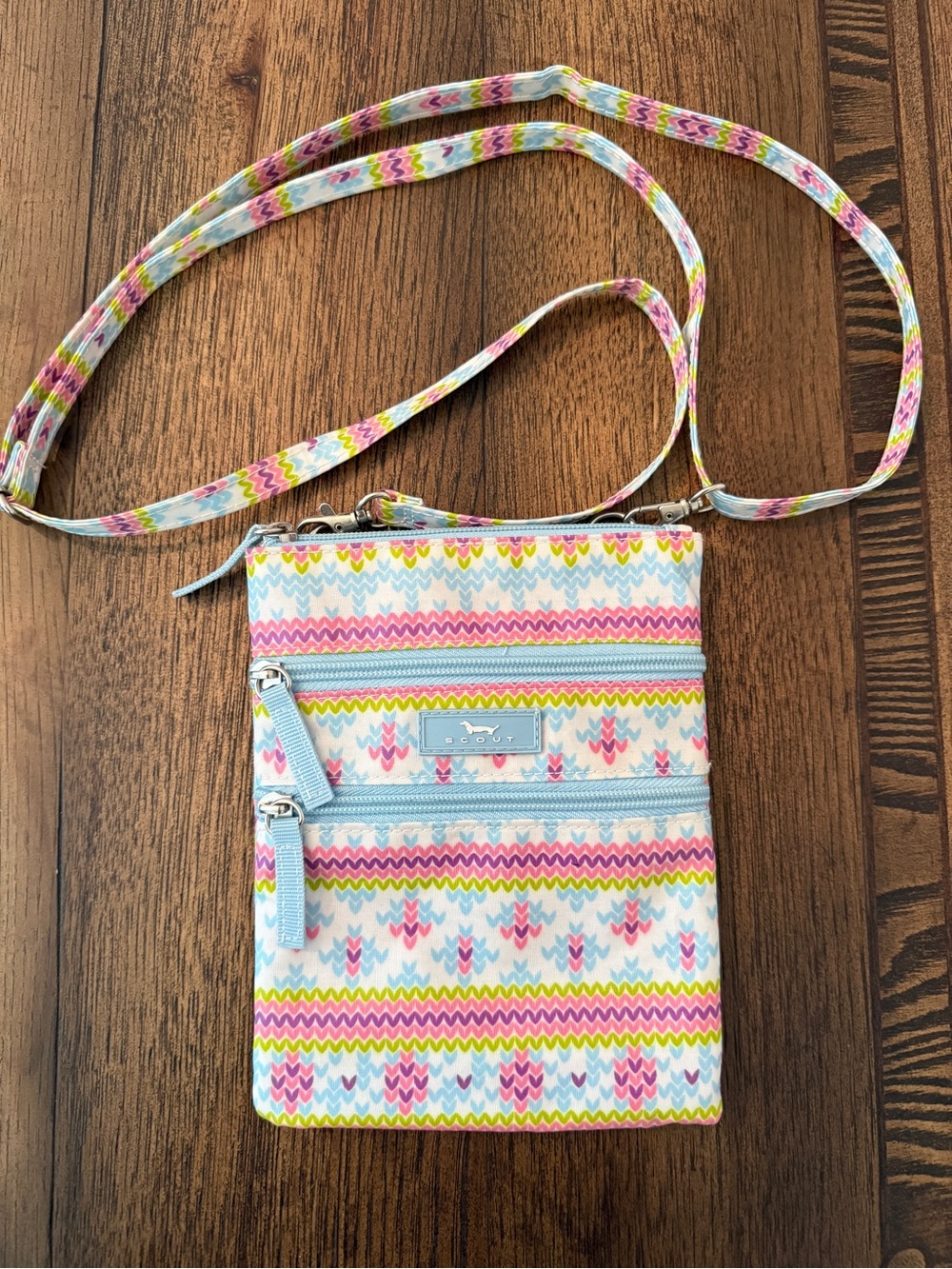 Scout Bags Sally Go Lightly Gosh Yarn It Patterned Crossbody Bag Shoulder EUC
